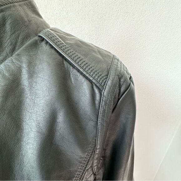 Geschallino Faux Leather Jacket Boho Short Biker Bomber Coat SZ L NEW - Picture 11 of 15